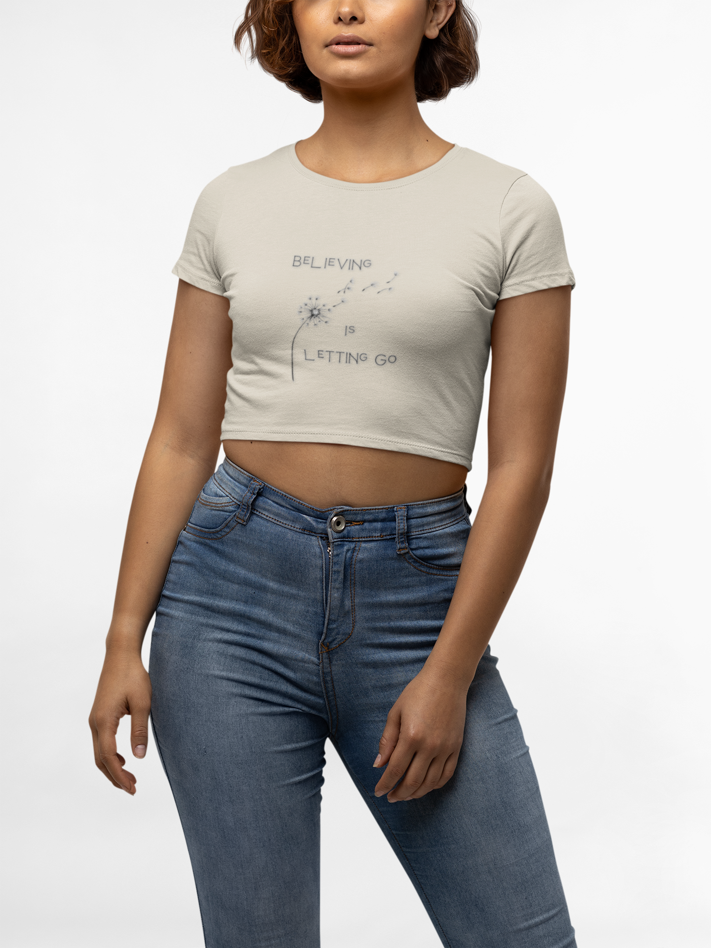 Empowering Women's Baby Tee - Believing is Letting Go