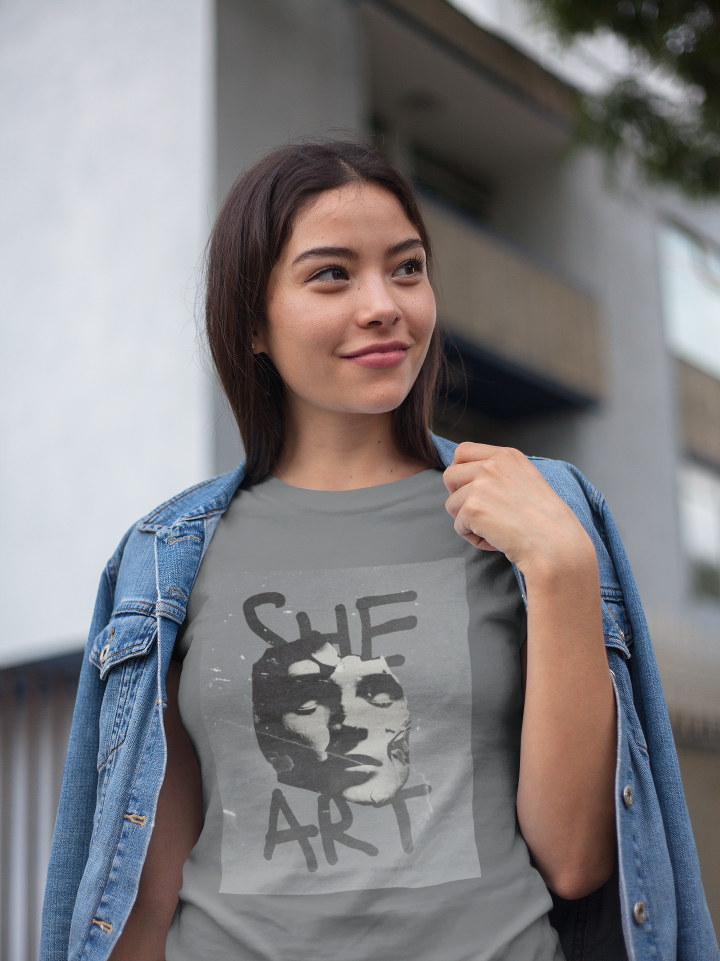 Abstract "She Art" Unisex Softstyle T-Shirt - Empowering Apparel and Gift for Artists