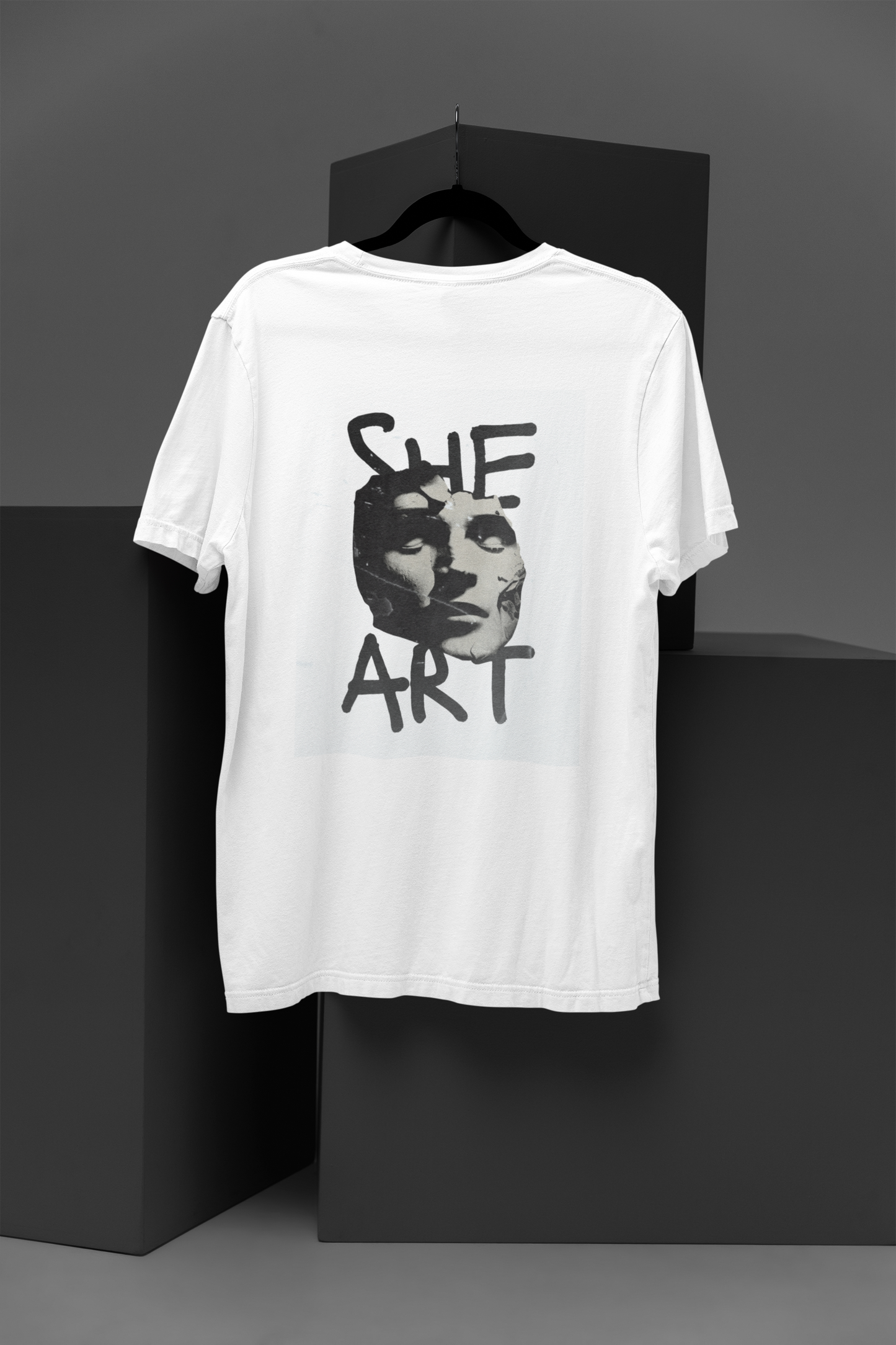 Abstract "She Art" Unisex Softstyle T-Shirt - Empowering Apparel and Gift for Artists