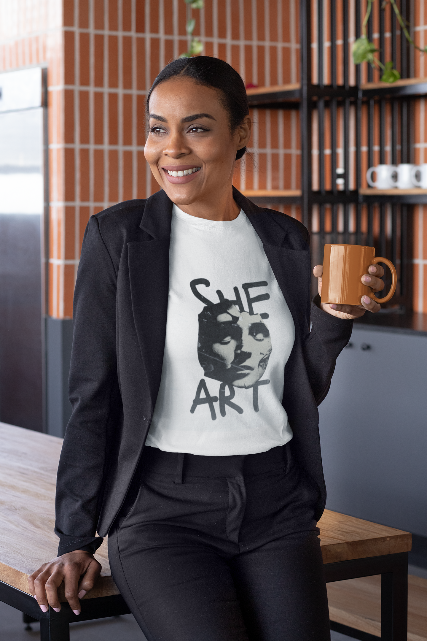 Abstract "She Art" Unisex Softstyle T-Shirt - Empowering Apparel and Gift for Artists
