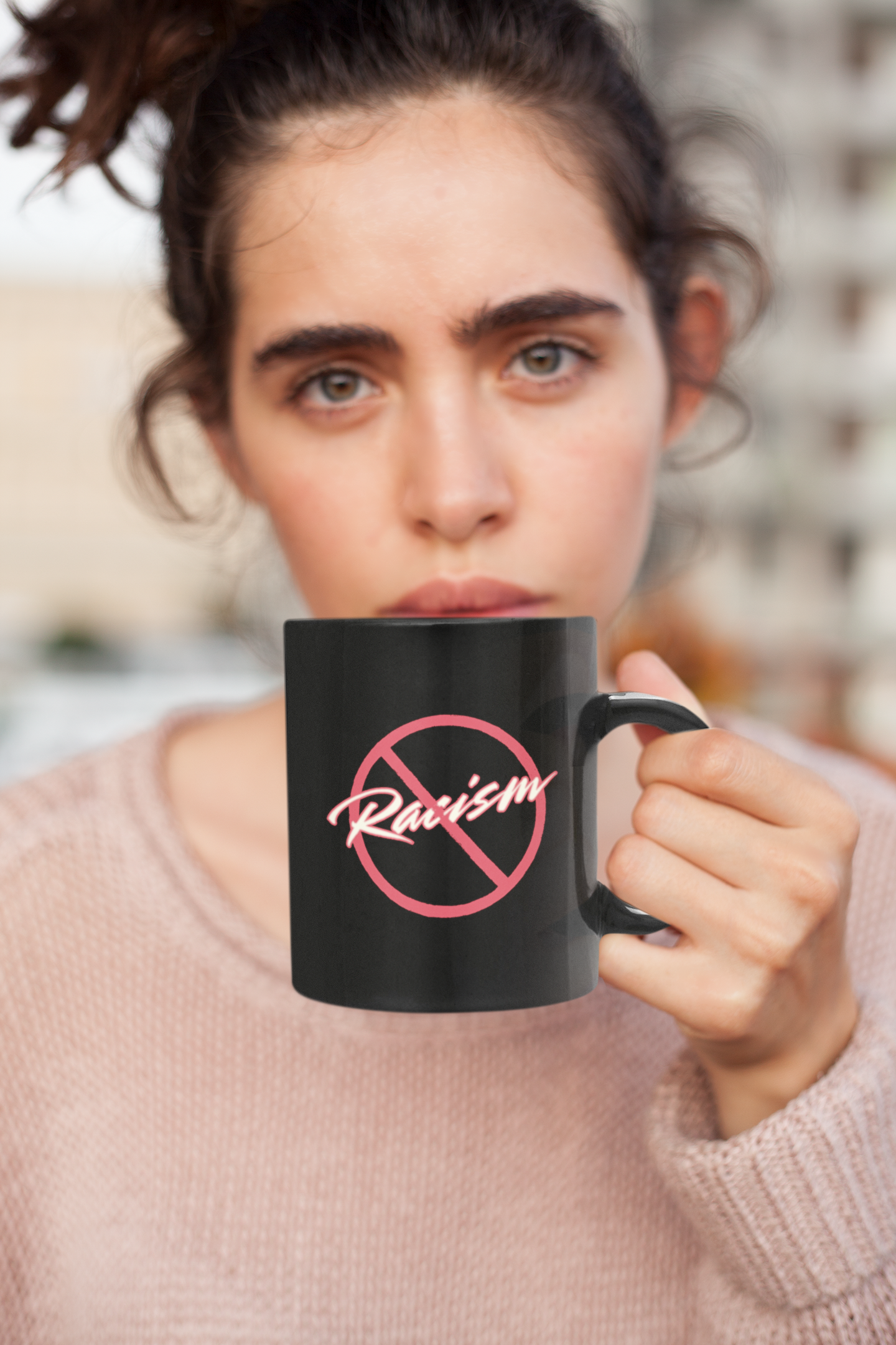 Empowering Black Mug: 'No Racism' 15oz