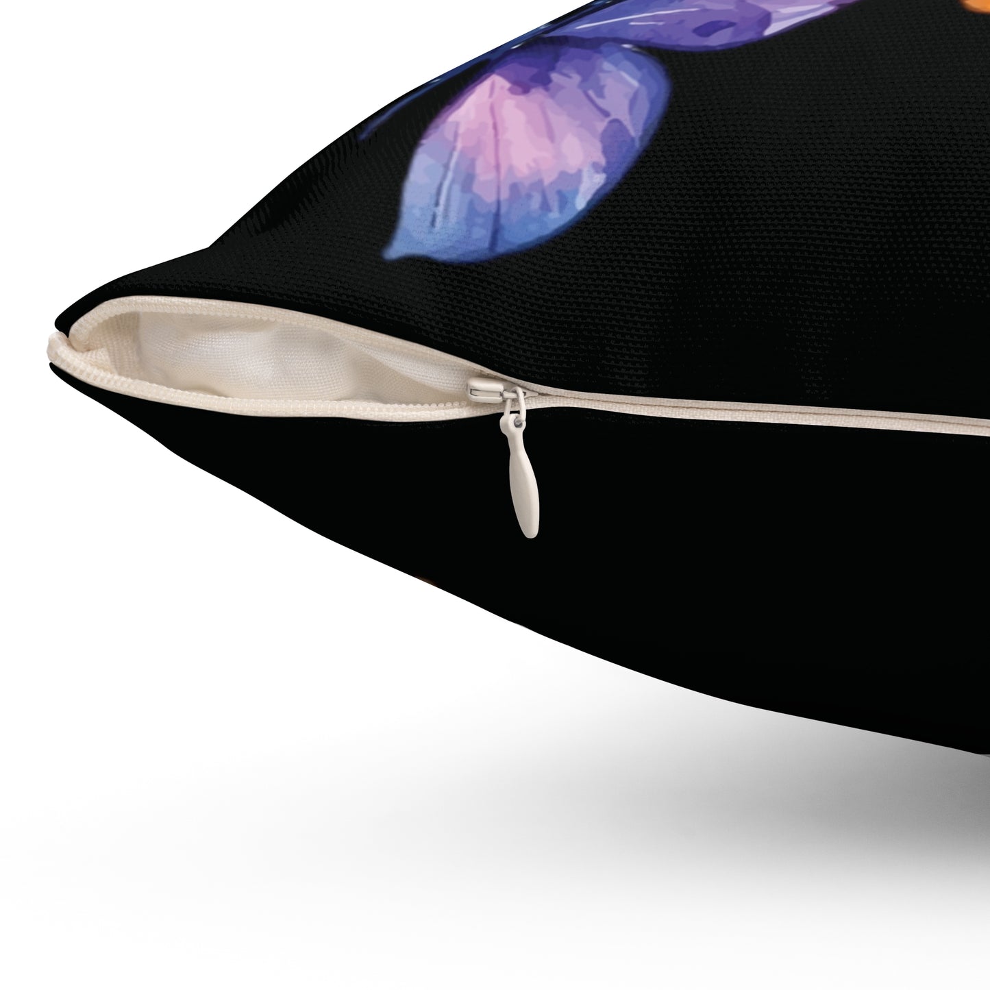 Butterflies and Beauty Spun Polyester Square Pillow