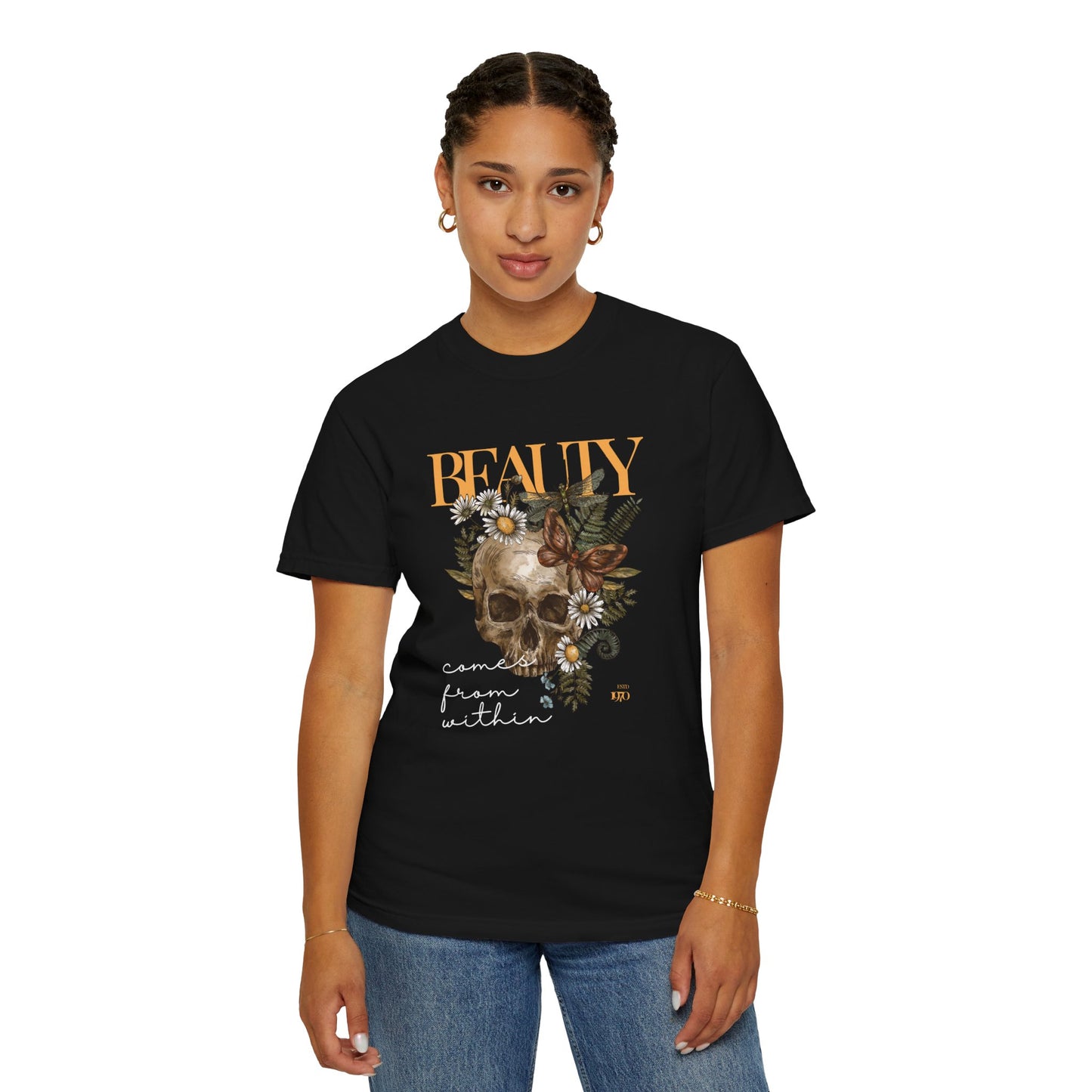Skull Graphic Tee-Beauty Comes From Within