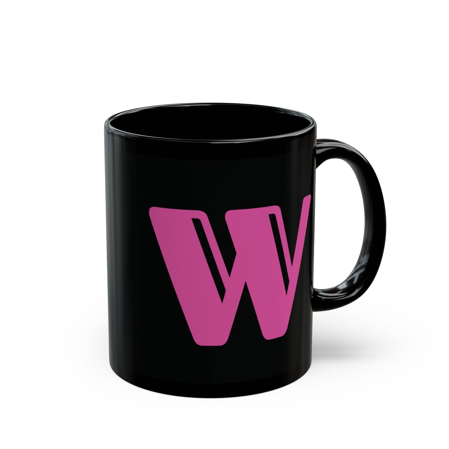 Mug Hot Pink Initial Black "W"