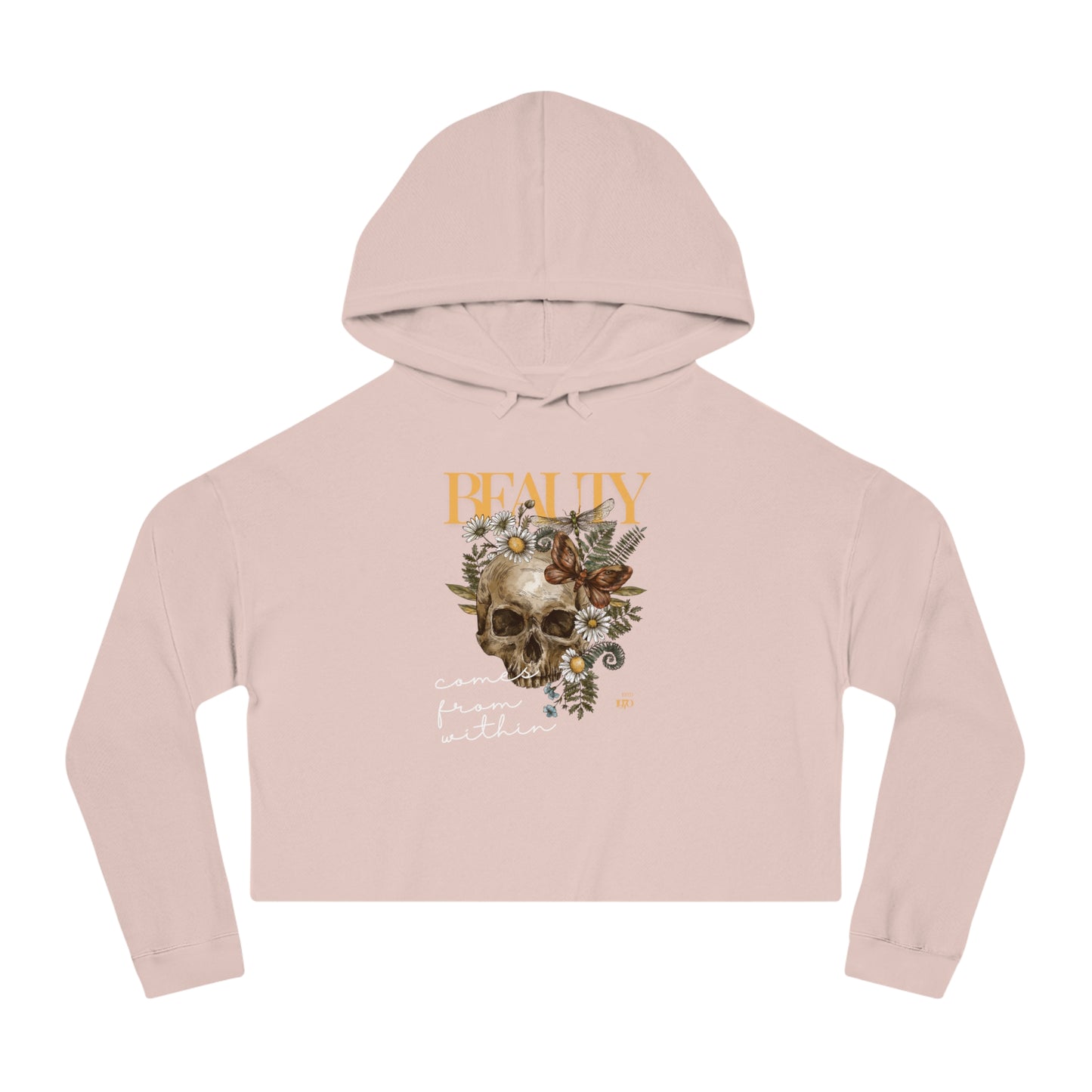 Skull Cropped Hoodie Sweatshirt - Beauty Comes From Within