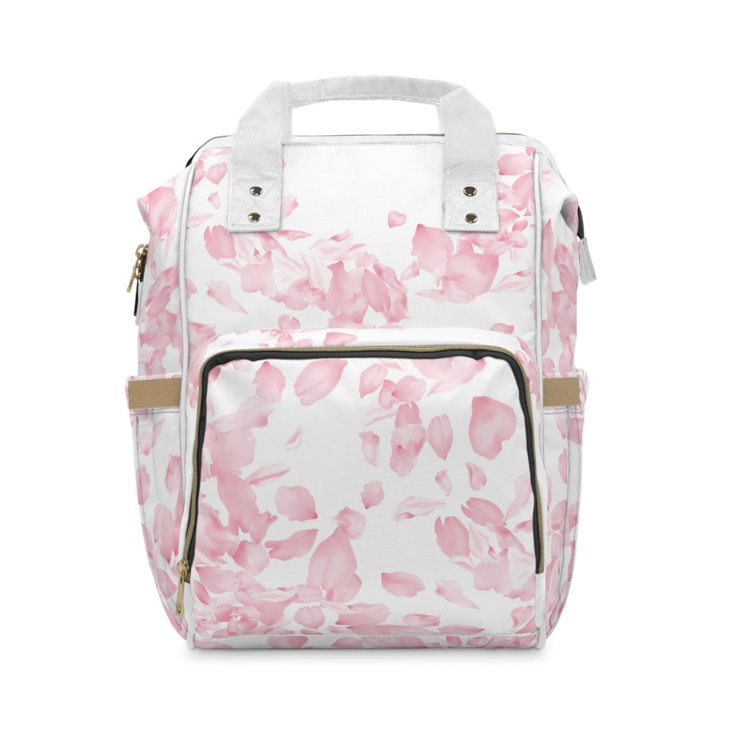 Pink Rose Petals Multifunctional Diaper Backpack