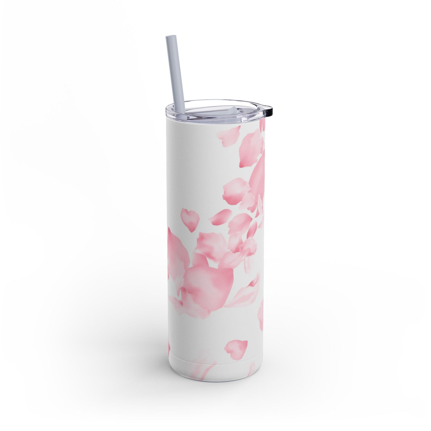 Pink Rose Petals Maars Maker Skinny Matte Tumbler, 20oz