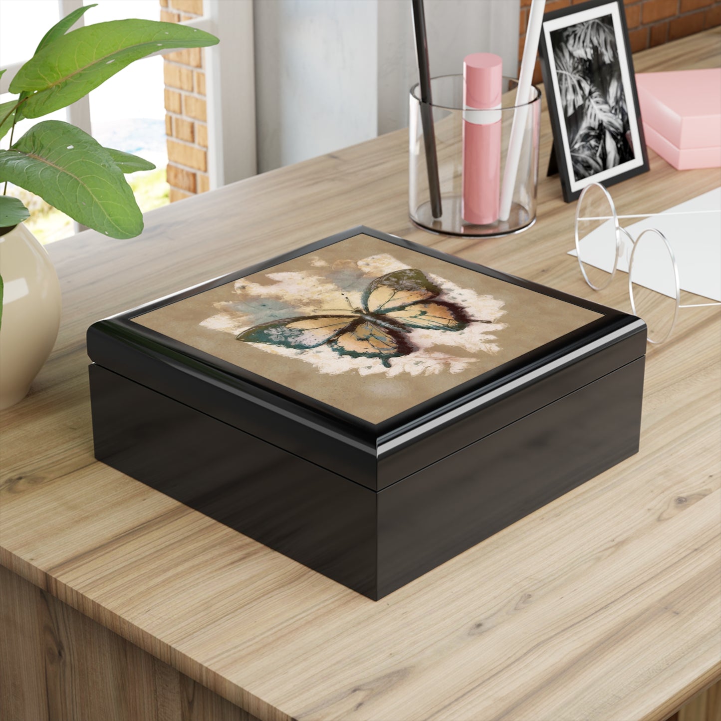 Wooden Vintage Butterfly Jewelry Box - Mother's Day Gift Idea