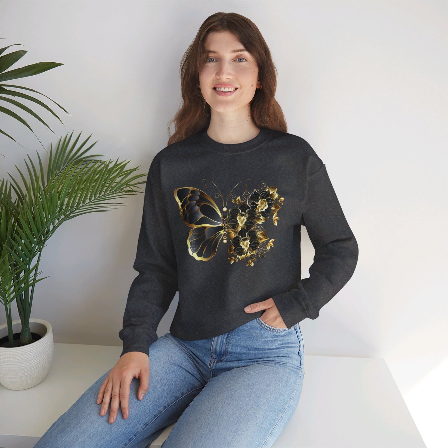 Butterflower Unisex Heavy Blend™ Crewneck Sweatshirt