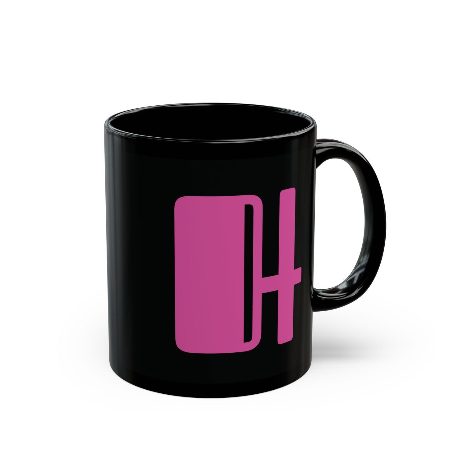 Mug Hot Pink Initial Black "H"