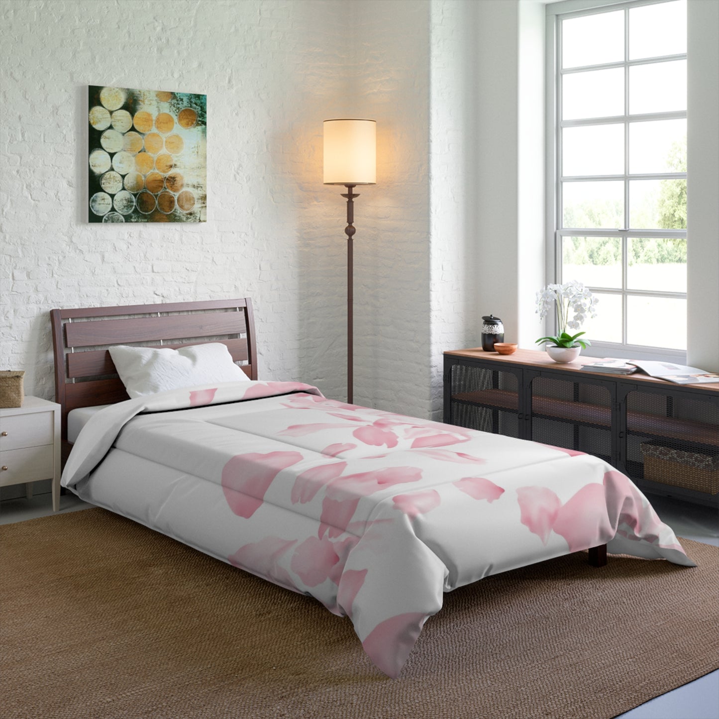 Pink Rose Petals Comforter