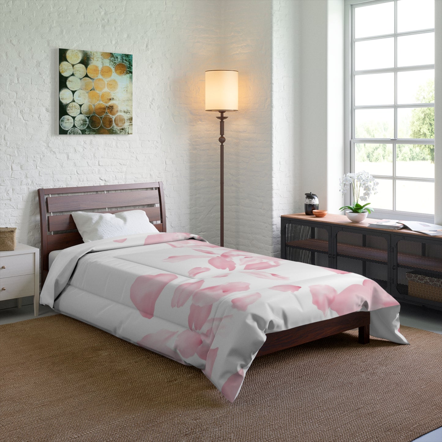Pink Rose Petals Comforter