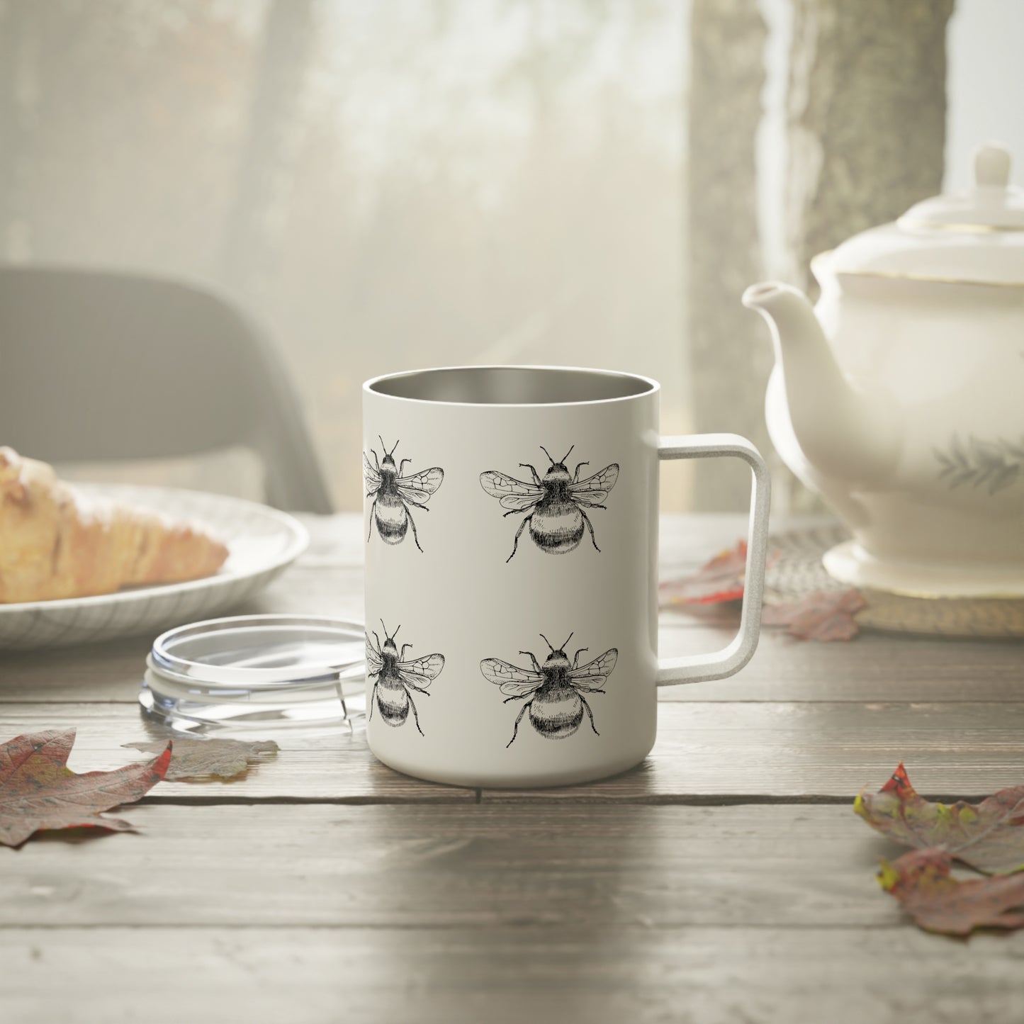 Basically Bumblebees Insulated Coffee Mug, 10oz