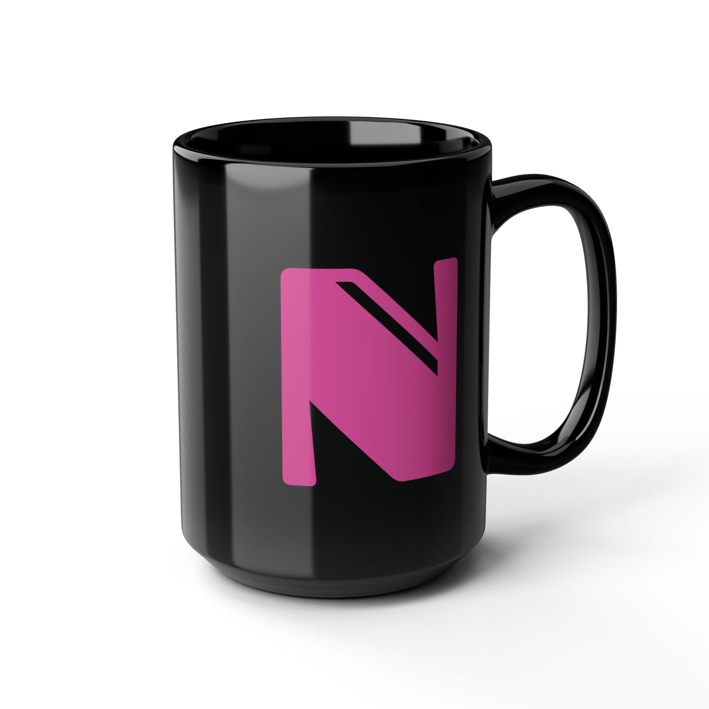 Mug Hot Pink Initial Black "N"