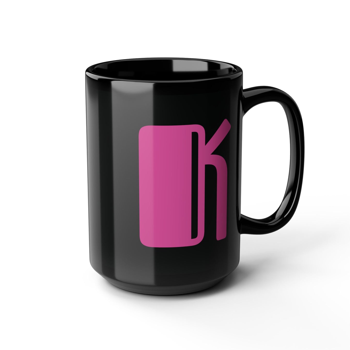 Mug Hot Pink Initial Black "K"