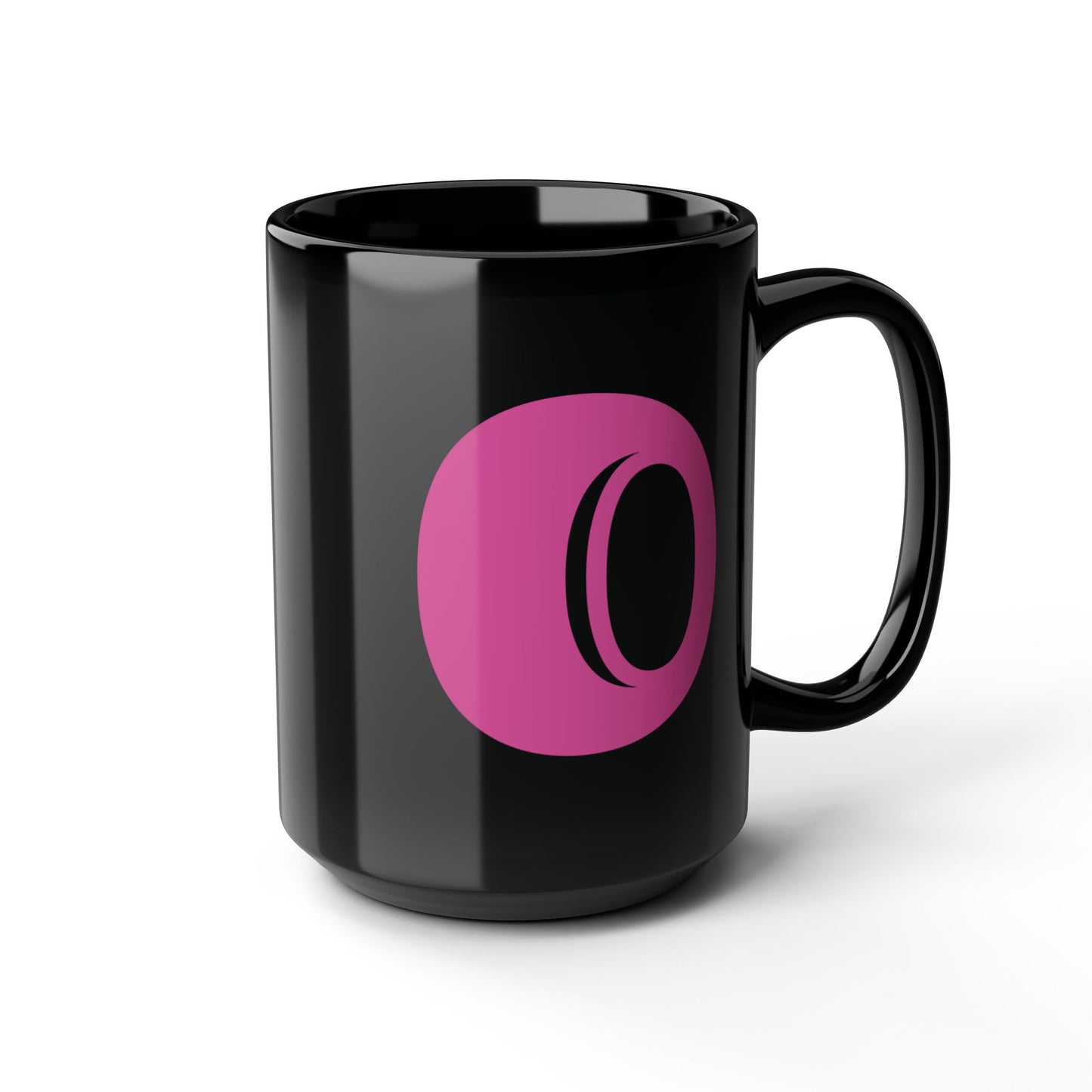 Mug Hot Pink Initial Black "O"