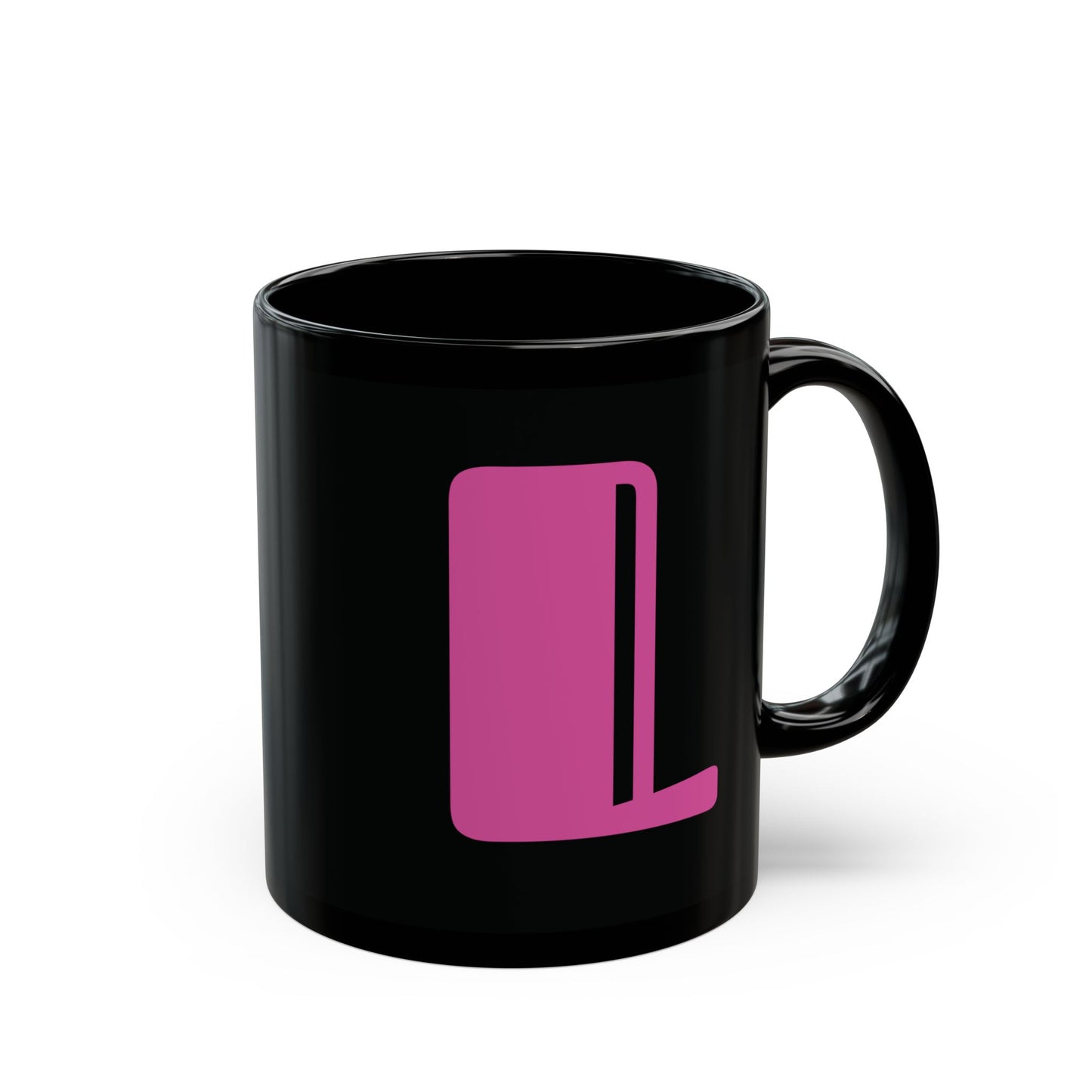 Mug Hot Pink Initial Black "L"