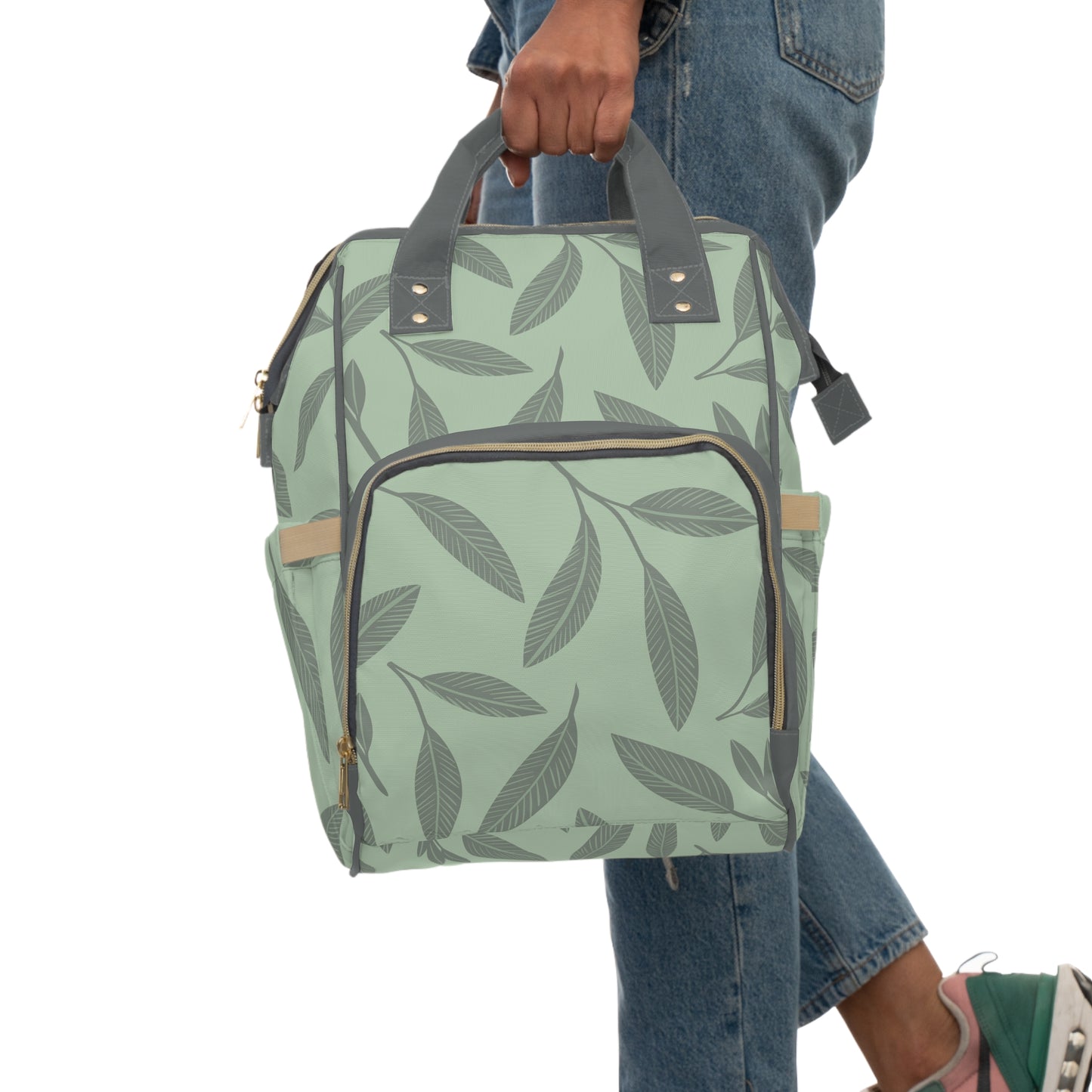 Sage Leaves Multifunctional Diaper Backpack