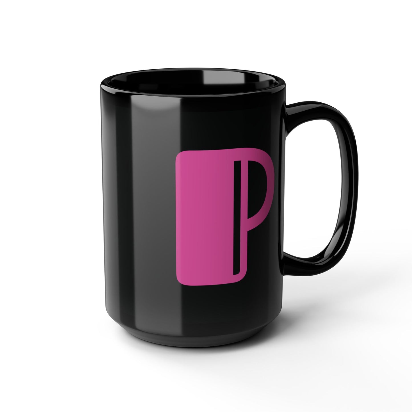 Mug Hot Pink Initial Black "P"