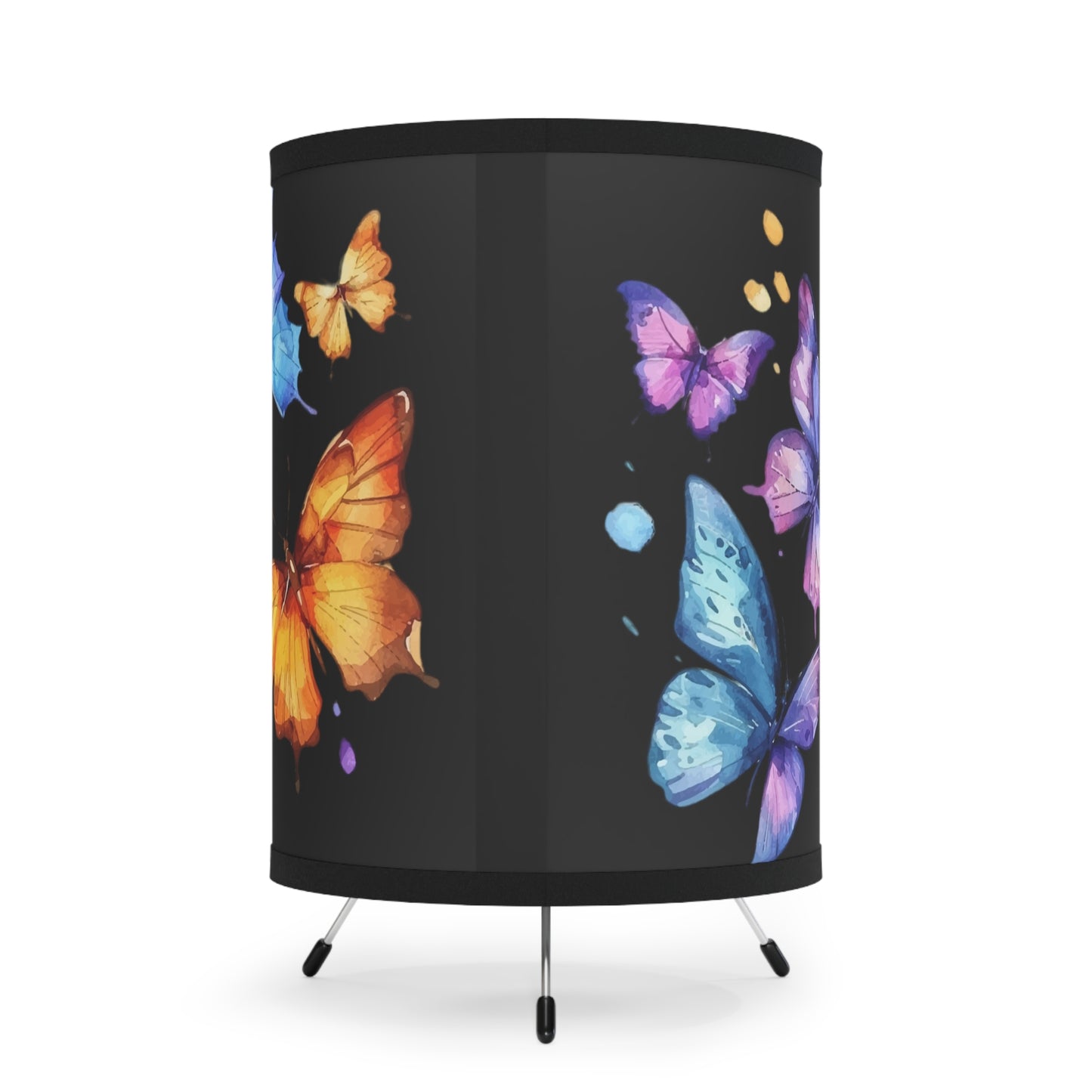 Butterflies and Beauty Tripod Lamp with High-Res Printed Shade, US\CA plug
