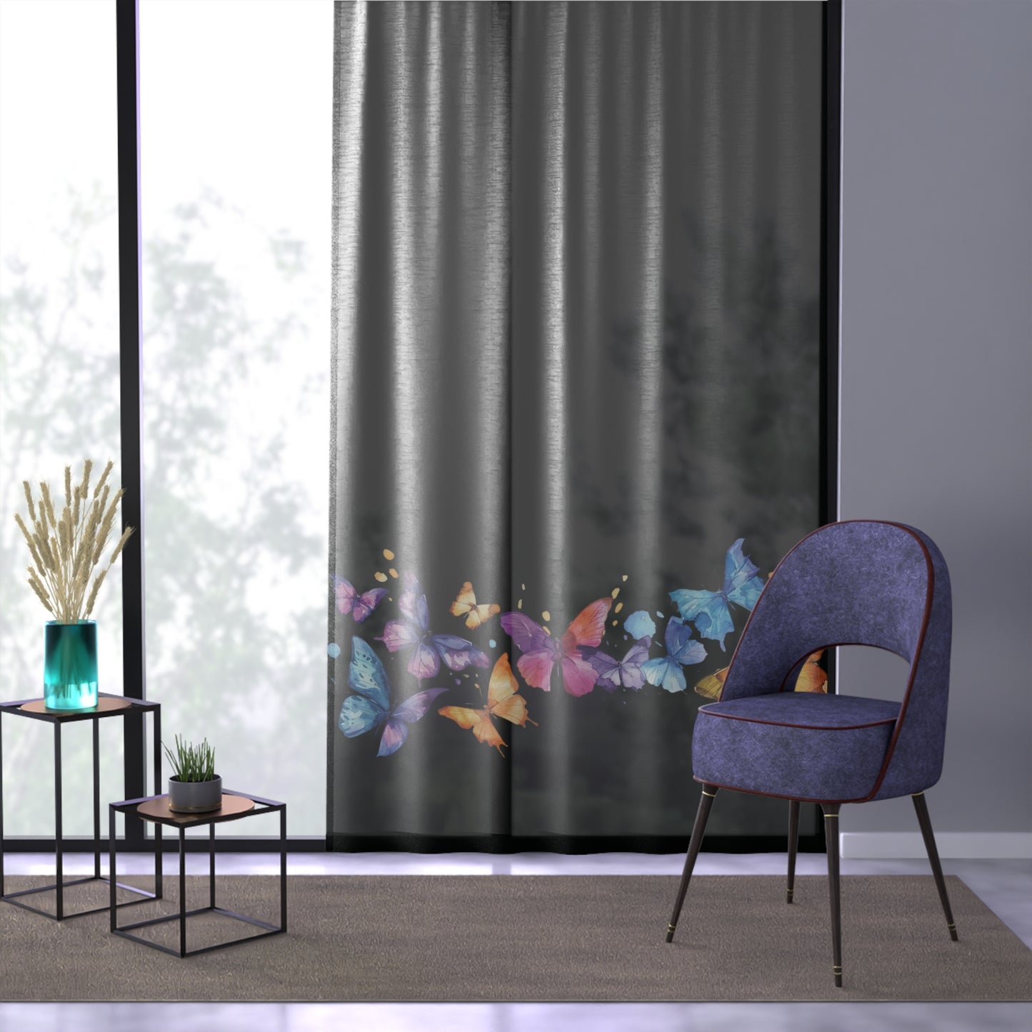 Butterflies and Beauty Window Curtain