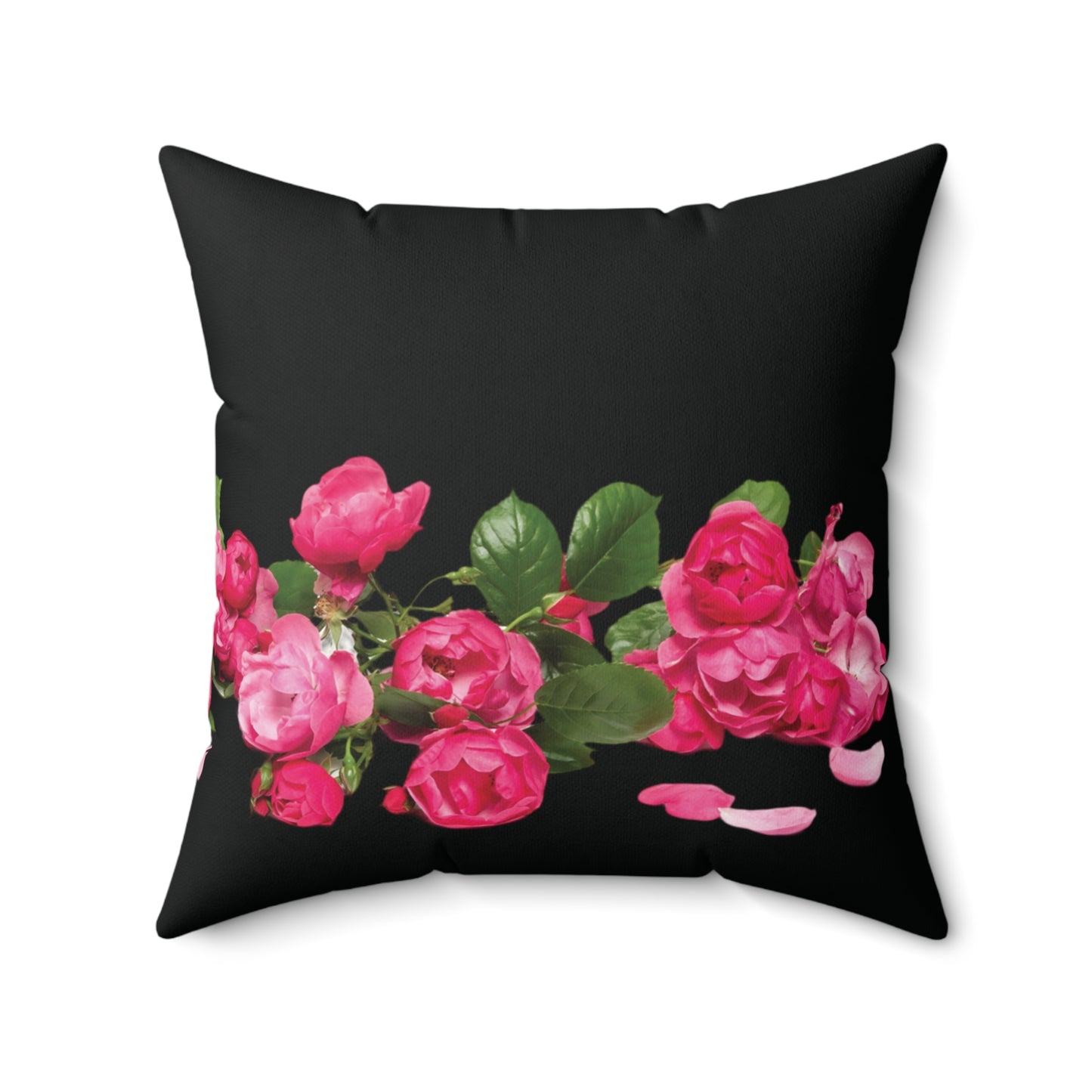 Roses on the Ground Spun Polyester Square Pillow