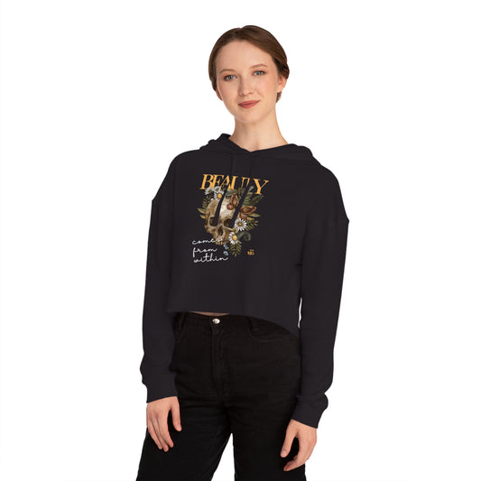 Skull Cropped Hoodie Sweatshirt - Beauty Comes From Within