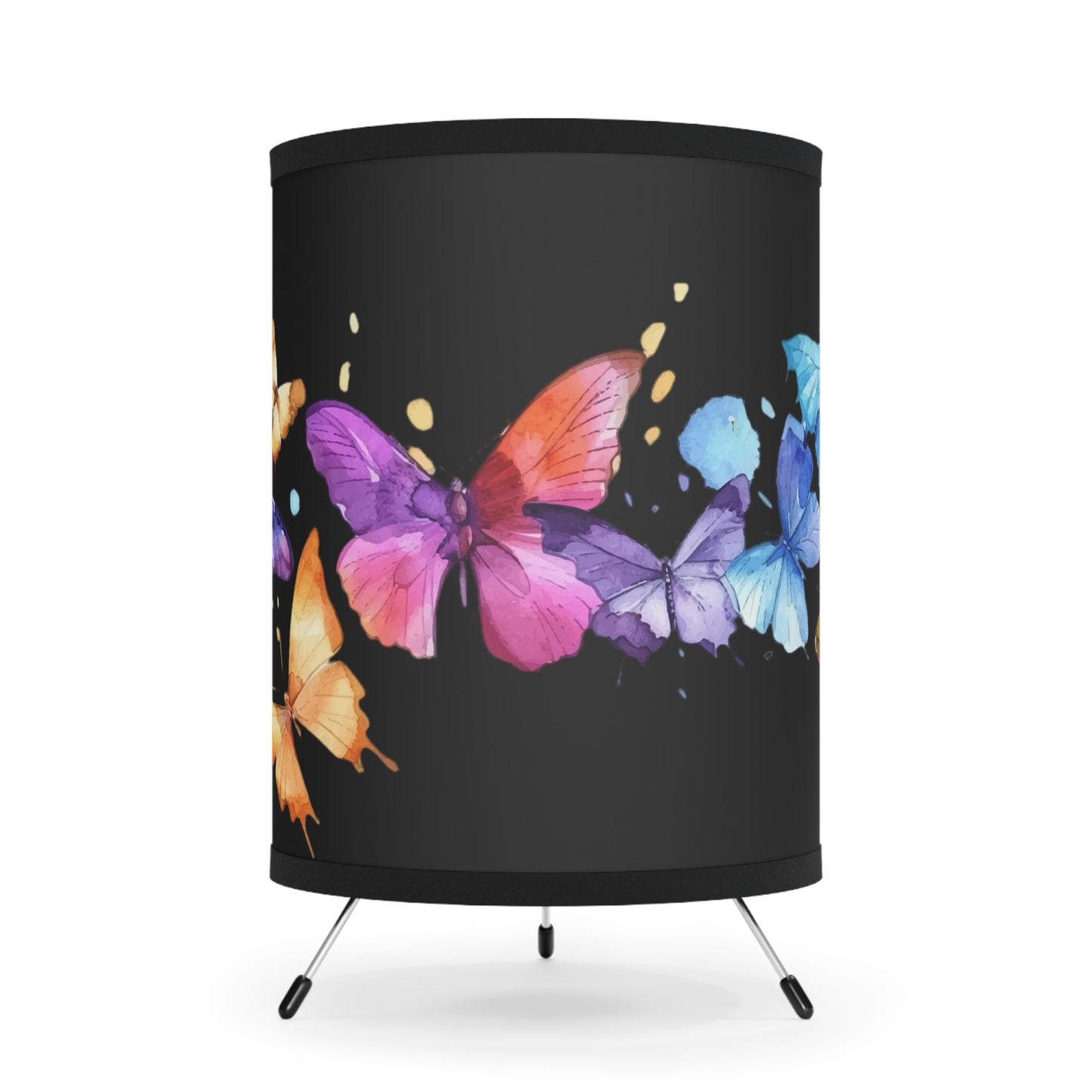Butterflies and Beauty Tripod Lamp with High-Res Printed Shade, US\CA plug