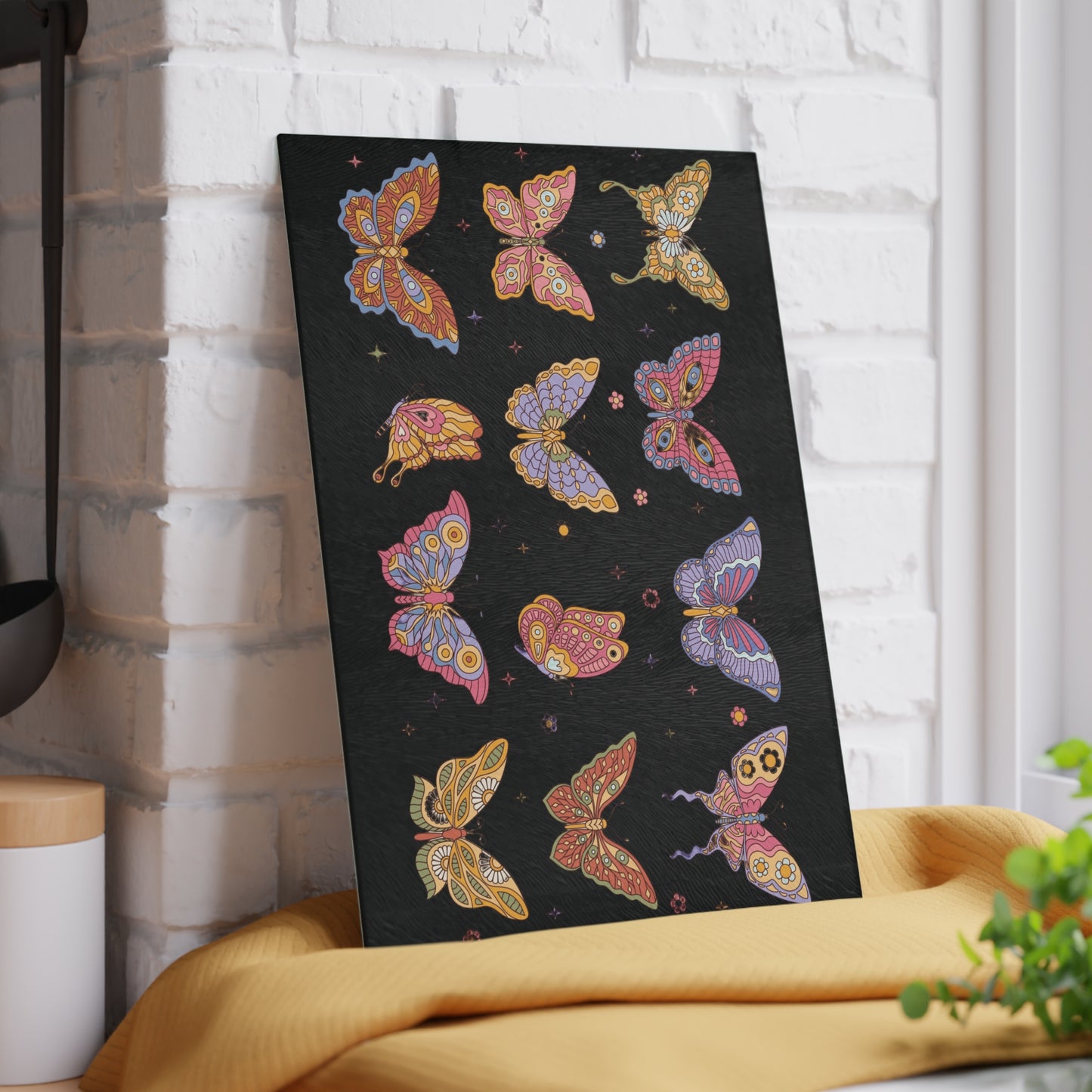 Glass Cutting Board - Bounty of Butterflies Kitchen Decor