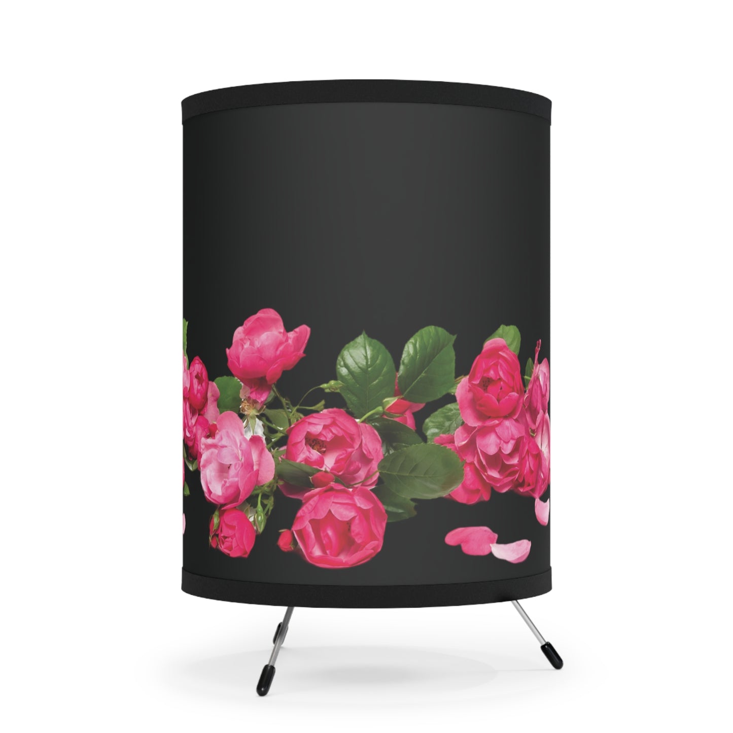 Roses on the Ground Tripod Lamp with High-Res Printed Shade, US\CA plug