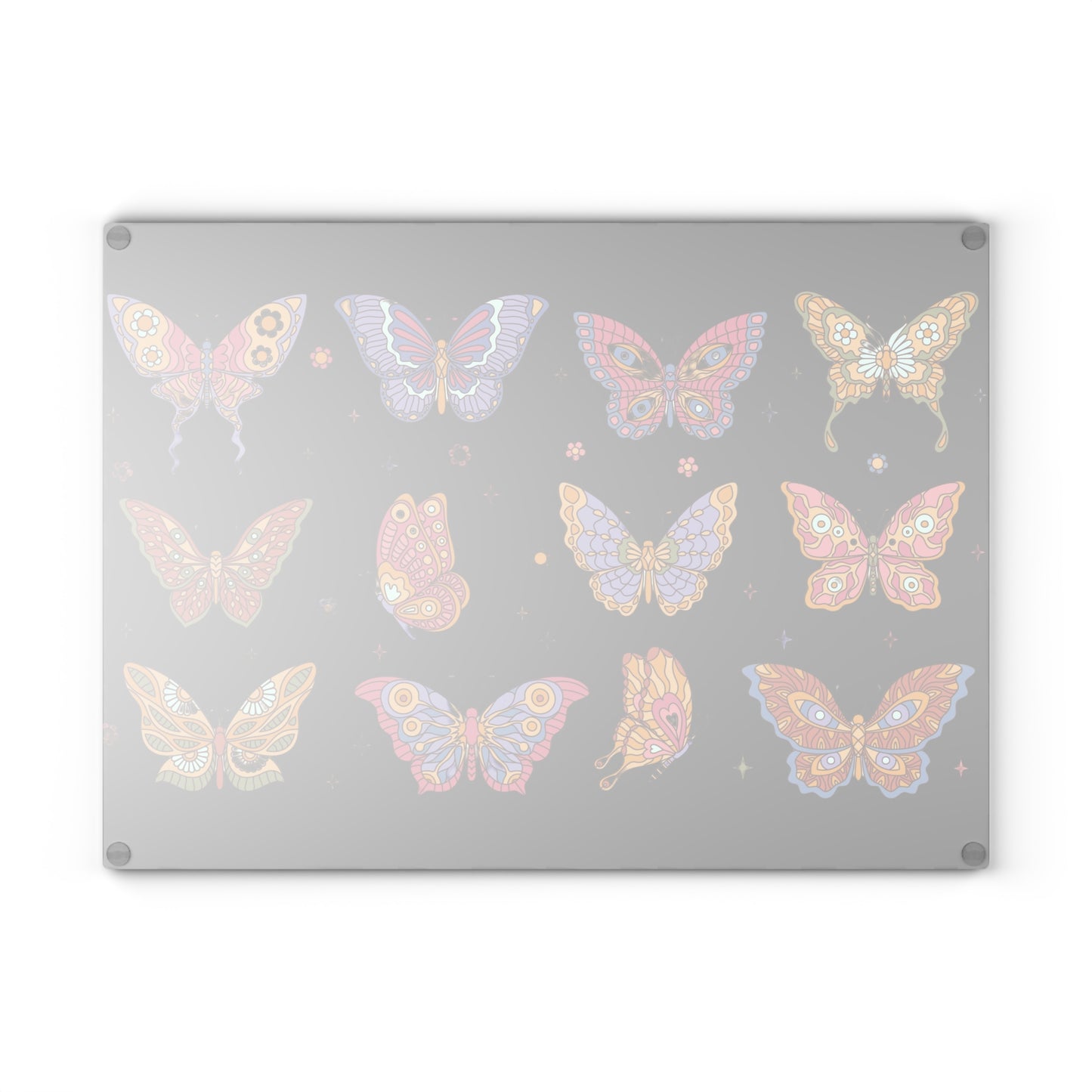 Glass Cutting Board - Bounty of Butterflies Kitchen Decor
