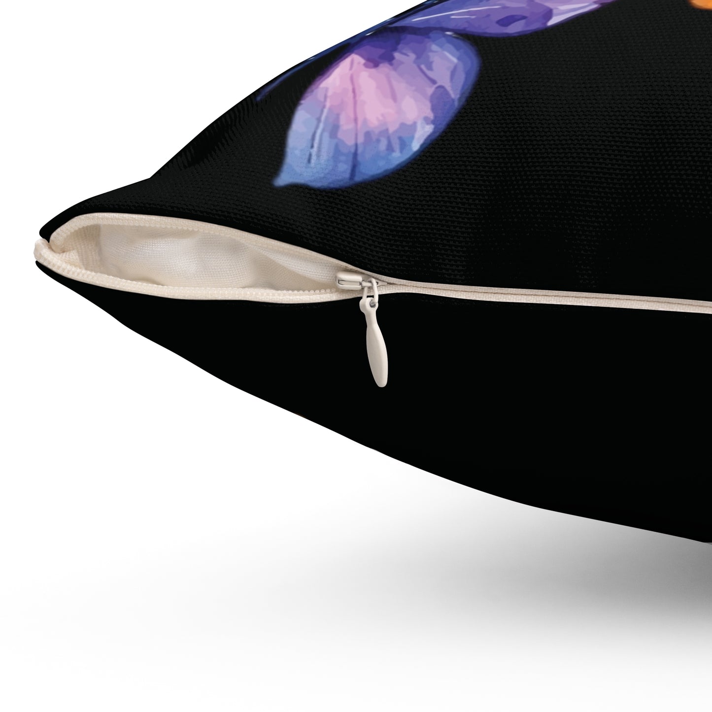 Butterflies and Beauty Spun Polyester Square Pillow