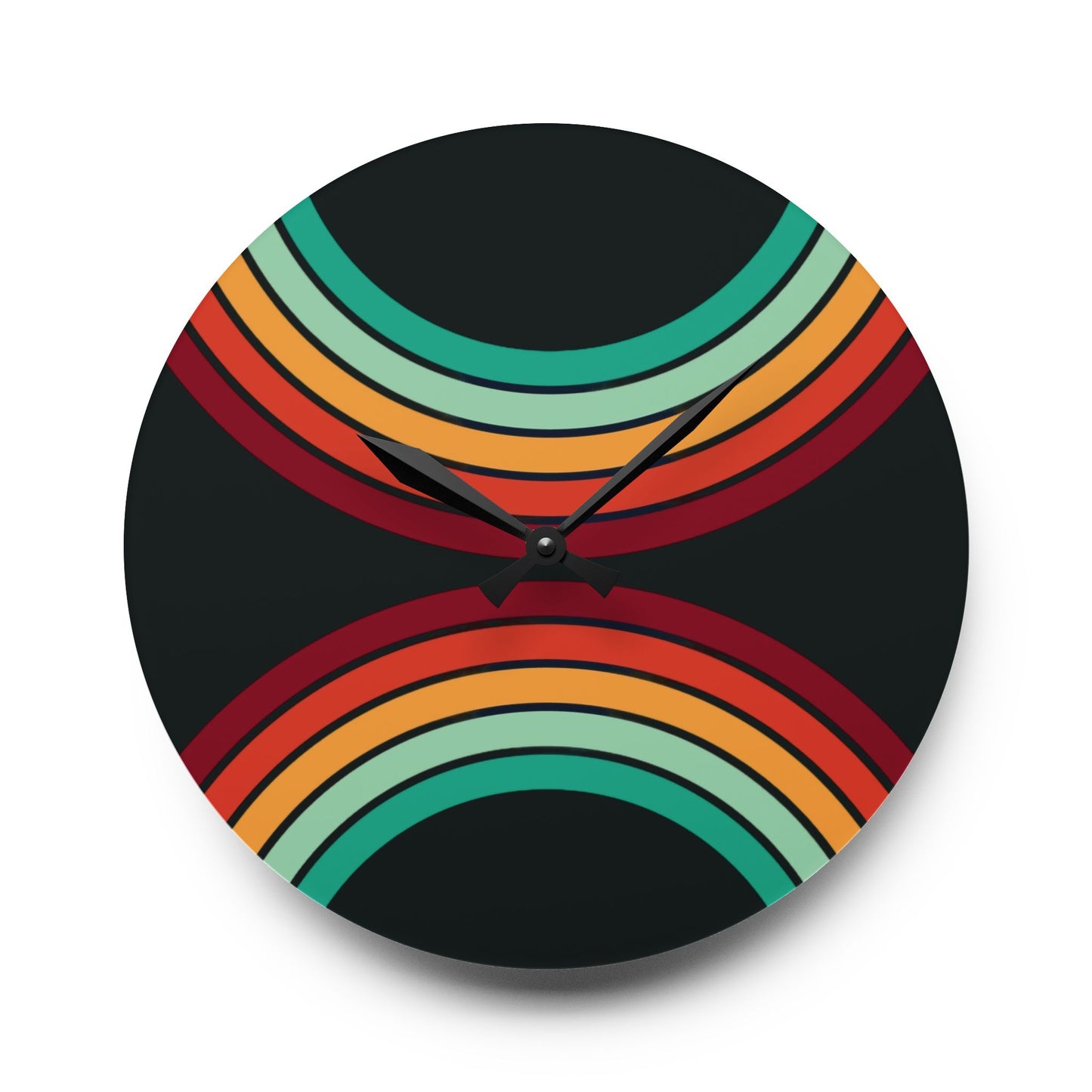 1970's Rainbow Acrylic Wall Clock