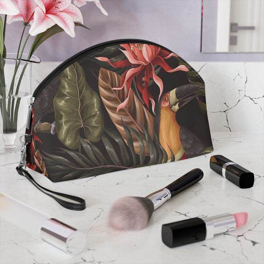 Makeup Bag Unique Floral Design with Bird