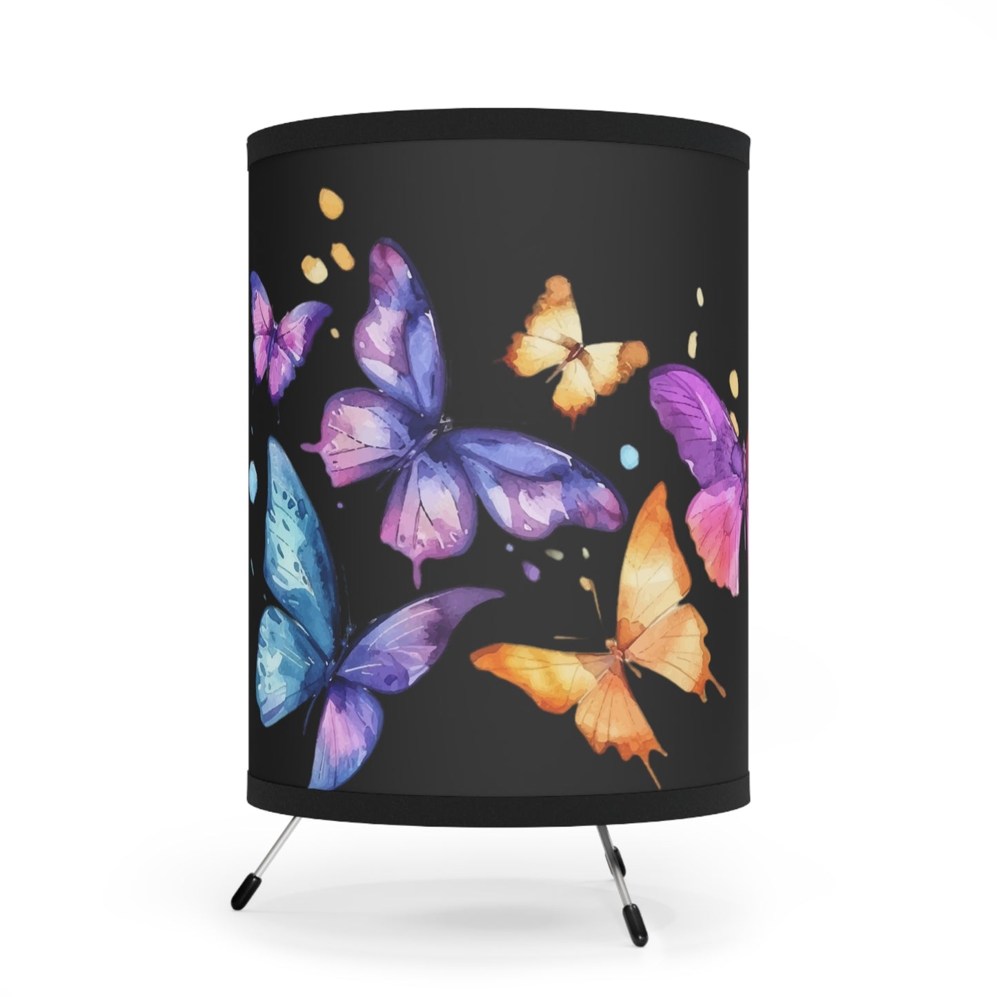 Butterflies and Beauty Tripod Lamp with High-Res Printed Shade, US\CA plug