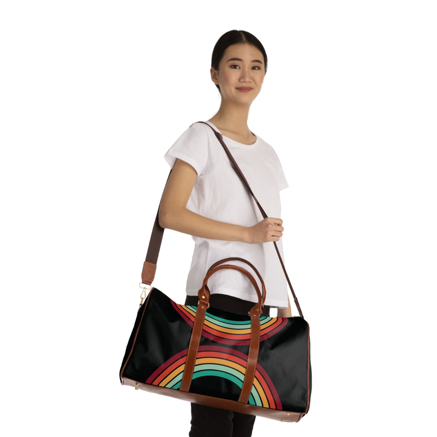 1970's Rainbow Waterproof Travel Bag