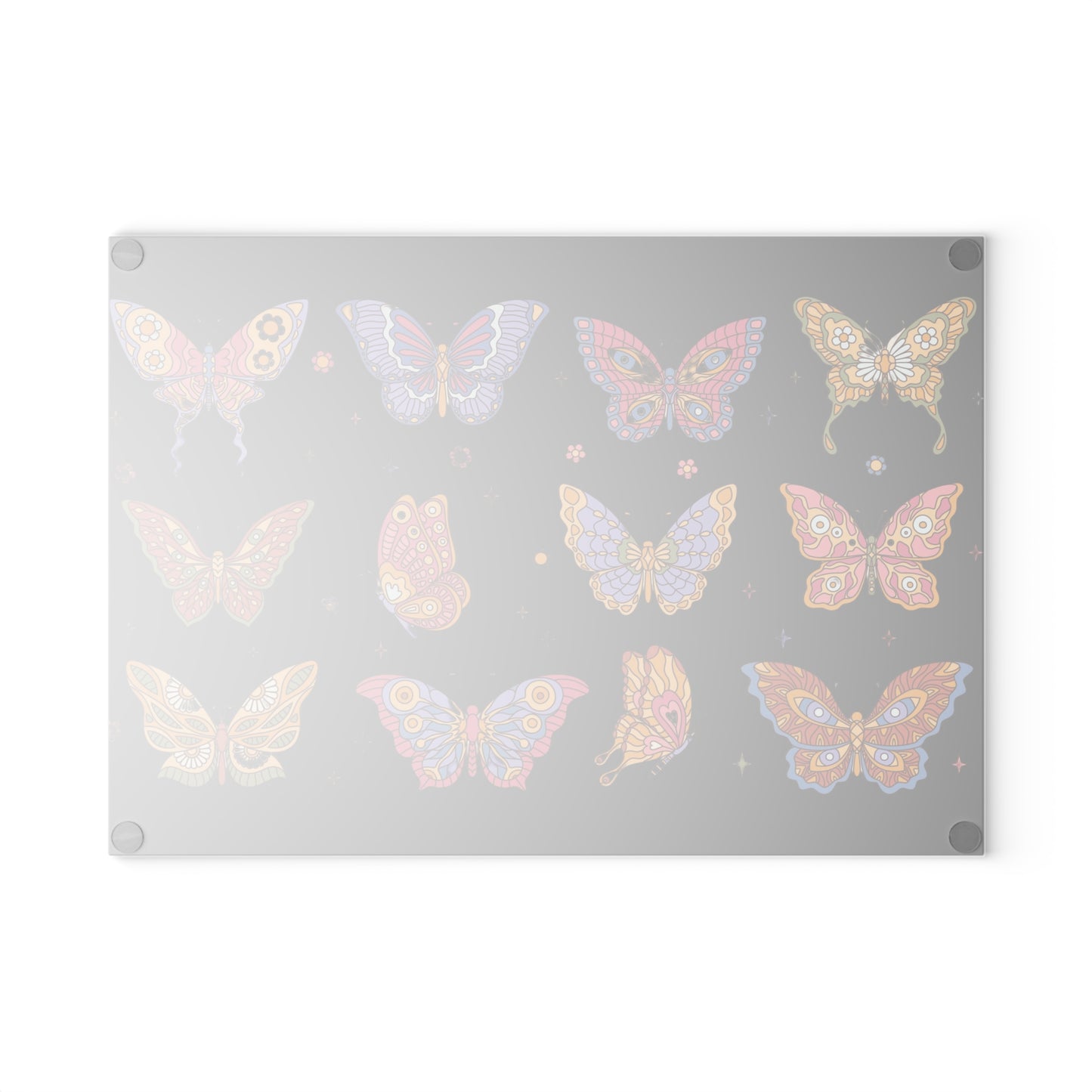 Glass Cutting Board - Bounty of Butterflies Kitchen Decor