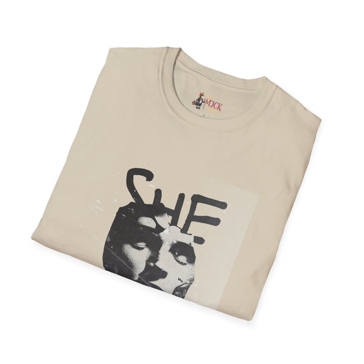 Abstract "She Art" Unisex Softstyle T-Shirt - Empowering Apparel and Gift for Artists
