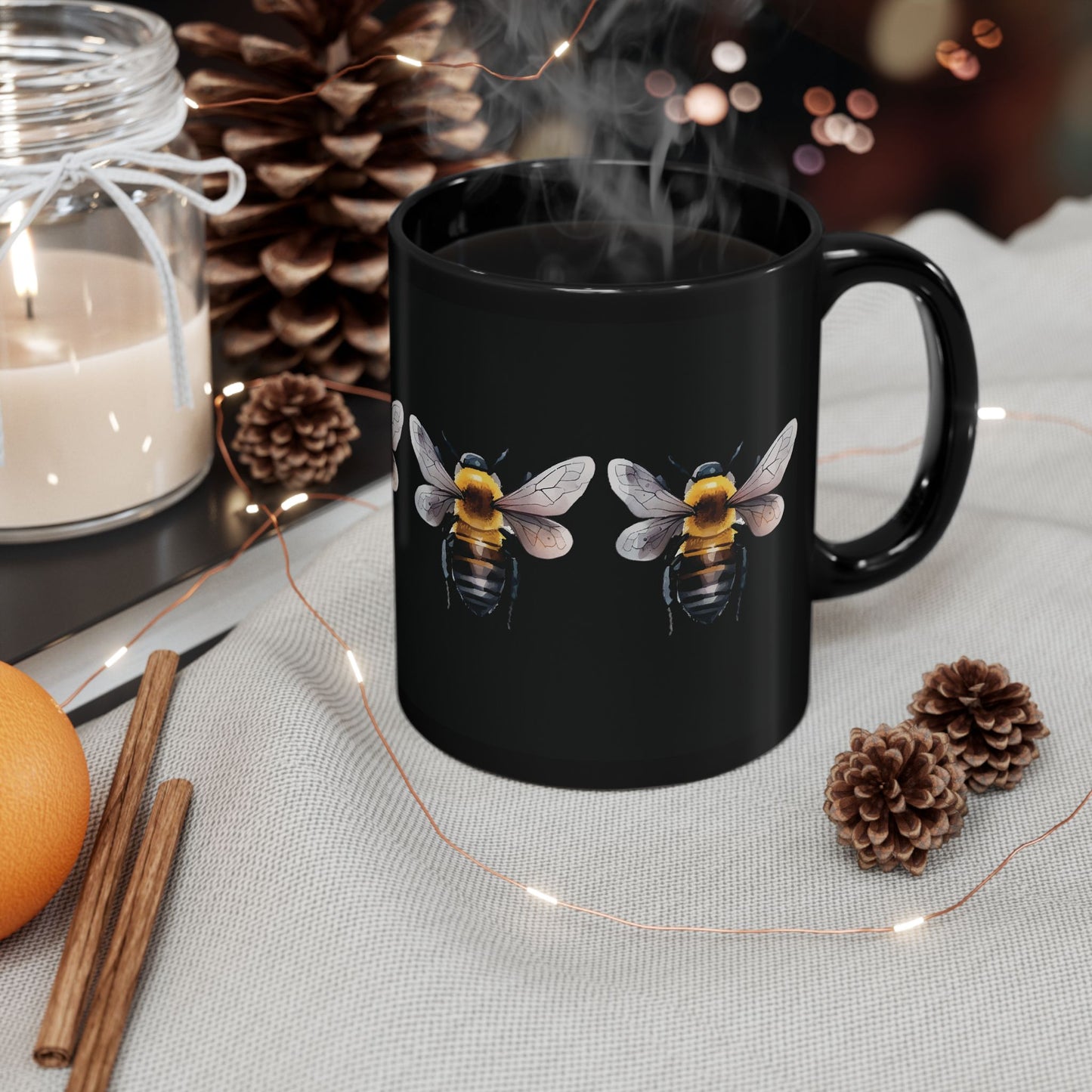 For the love of Bumblebees Black Mug (11oz, 15oz)