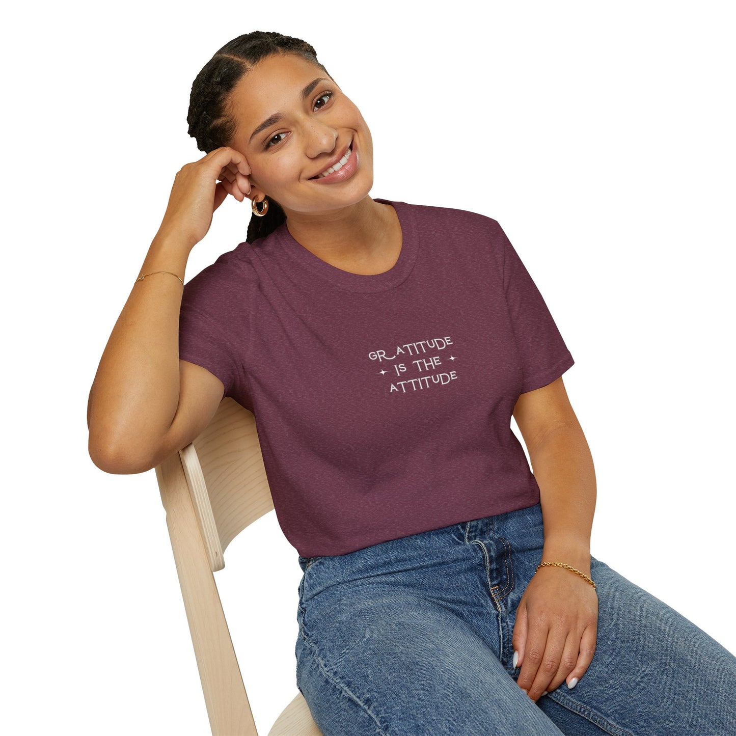 Gratitude is the Attitude Unisex Softstyle T-Shirt - Gift for Her/Him, Empowering Tee for Teachers, Graduation