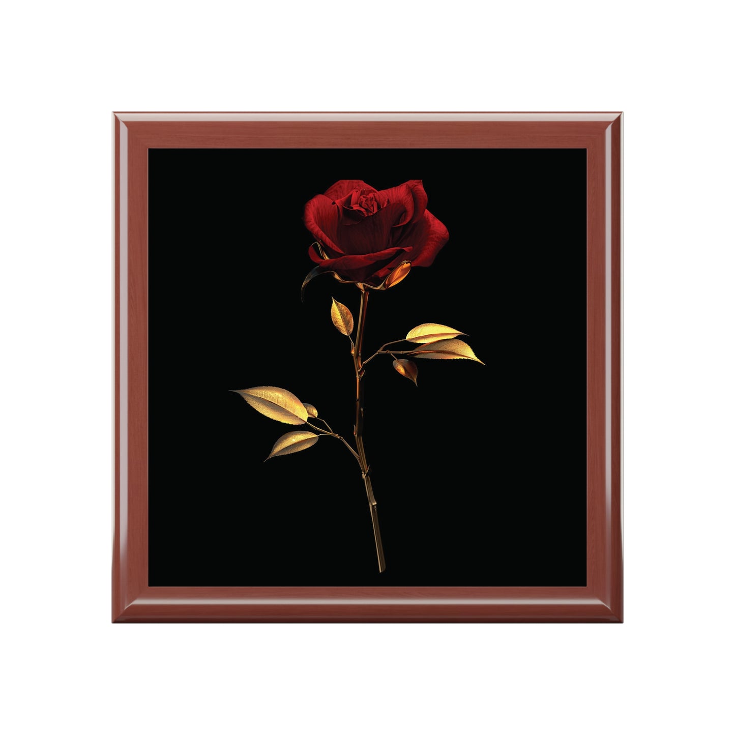 Jewelry Box Single Red Rose Design