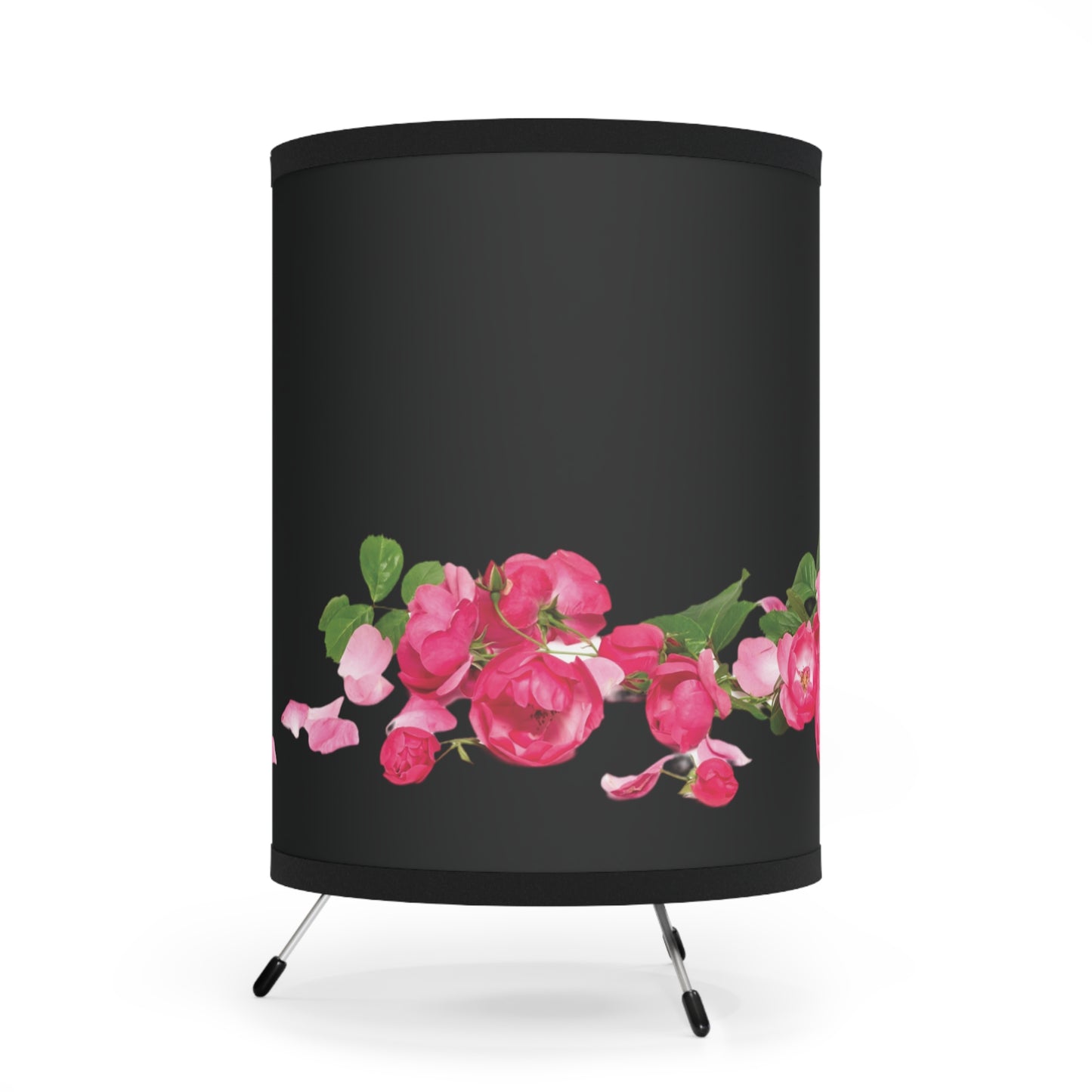 Roses on the Ground Tripod Lamp with High-Res Printed Shade, US\CA plug