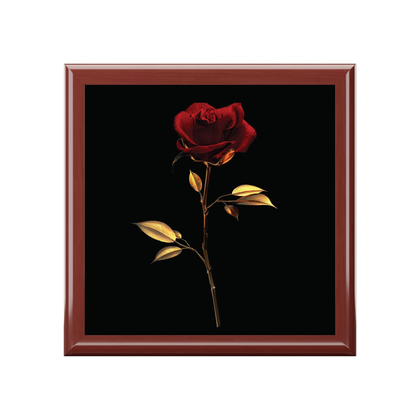 Jewelry Box Single Red Rose Design