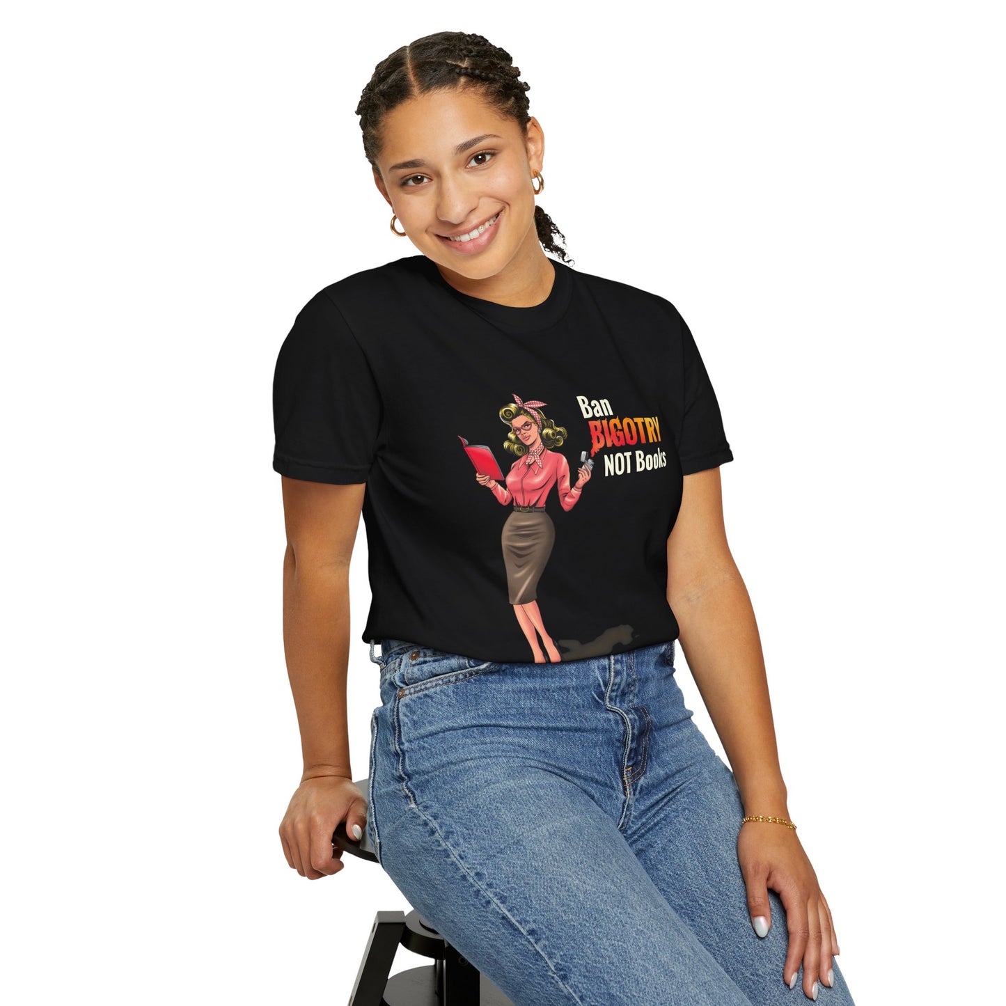 Vintage Ban Bigotry Not Books Tee