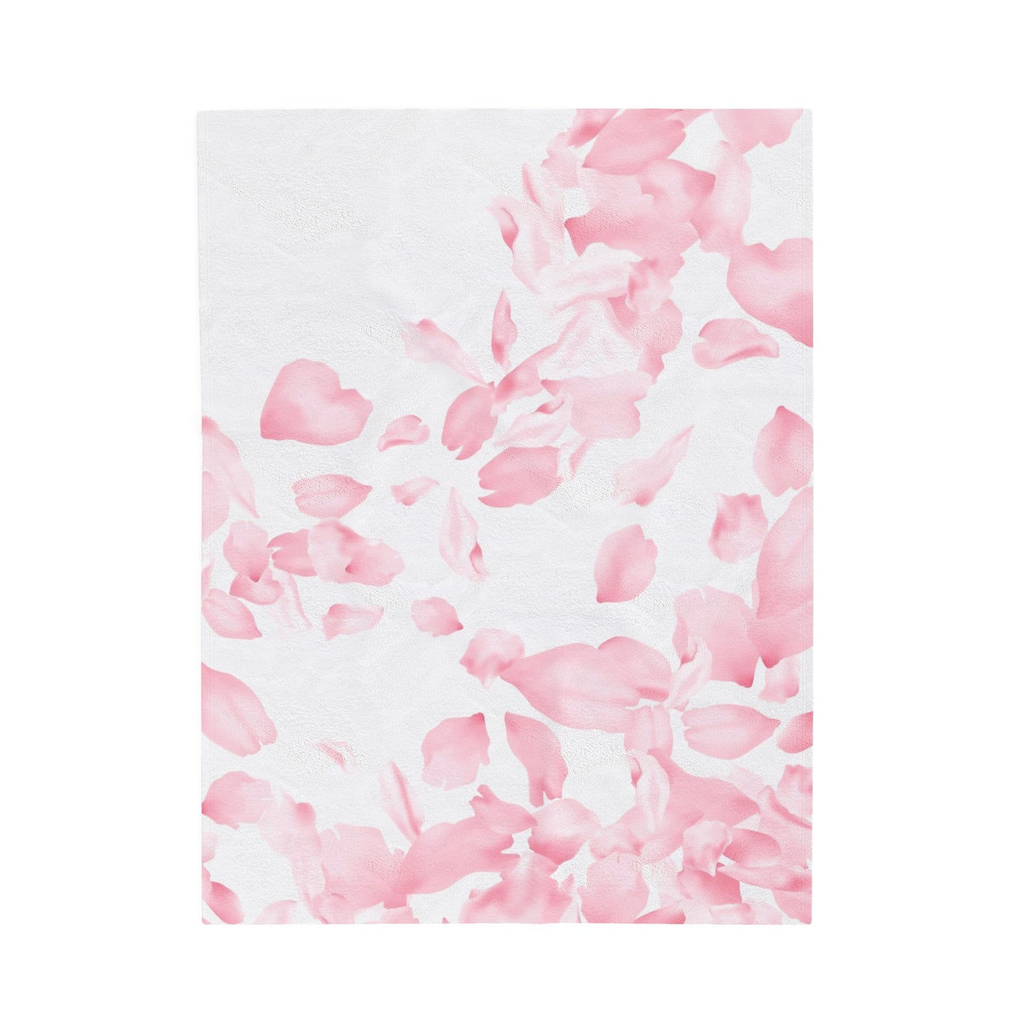Pink Rose Petals Velveteen Plush Blanket
