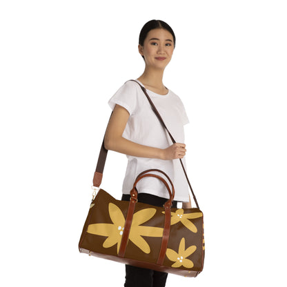 Fall Flower Waterproof Travel Bag