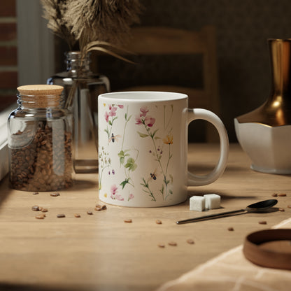 Bumblebee in flowers Jumbo Mug, 20oz