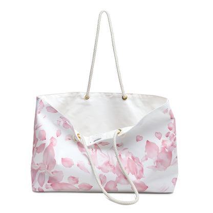 Pink Rose Petals Weekender Bag