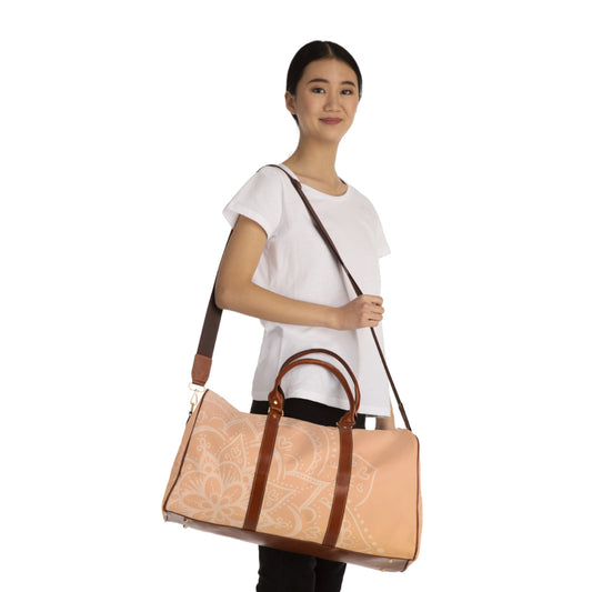 Mandala Peach Waterproof Travel Bag