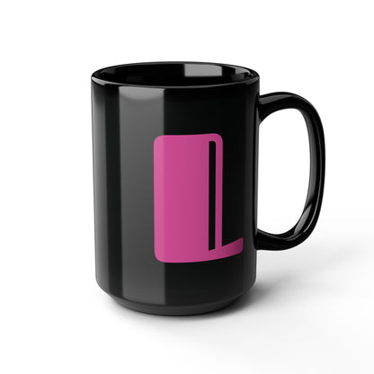 Mug Hot Pink Initial Black "L"